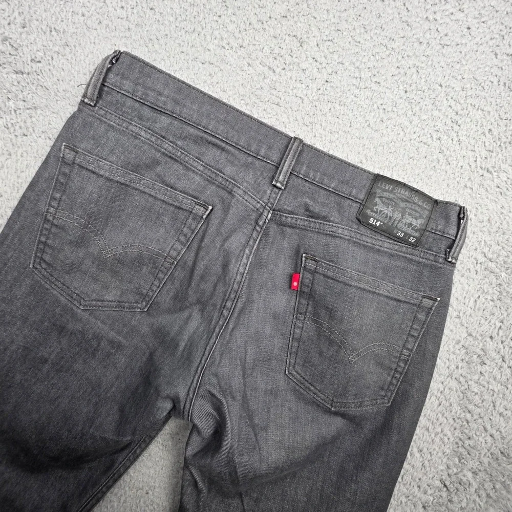 Levi's 514 Straight Fit Jeans Mens 33x32 Gray Denim